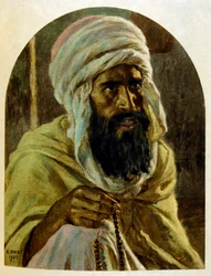Dinet:n kuvitus teoksesta Mirages Scenes of Arab life. 1906. Mirages, Scénes De La Vie Arab on kuvittanut Etienne Dinet Silman Ben Ibrahim Bamerin kommentilla. Nasreddine Dinet syntyi nimellä Alphonse-Étienne Dinet; (1861-1929) oli ranskalainen itämainen