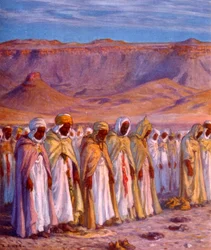 Kuva muslimi-arabialaisten pyhiinvaeltajien matkalla Mekkaan. kirjoittanut Nasreddine Dinet (Alphonse-Étienne Dinet). 1861 1929