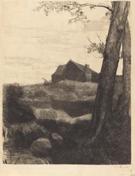 Maatila suurella puulla