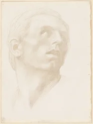 Oikealle katsovan miehen pää, 1890-luku.