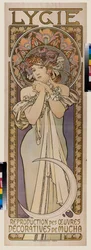 Mainosjuliste tanssiryhmälle Lygie. Alfons Maria Muchan juliste (Alphonse Marie Mucha