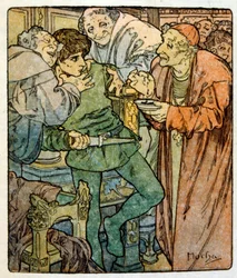 Alphonse Muchan kuvitus ranskalaisen kirjailijan Anatole Francen teoksesta "Clio". 1900. Mucha (1860 – 1939). oli tšekkiläinen jugendmaalari