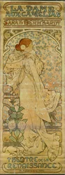 La Dame aux Camelias ja näyttelijä Sarah Bernhardt, Theatre de la Renaissance, Pariisi 1894 (juliste)
