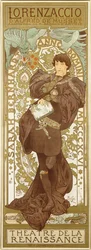 Lorenzaccio, joka kuvaa Sarah Bernhardtin seisova hahmoa roolissa, 1896