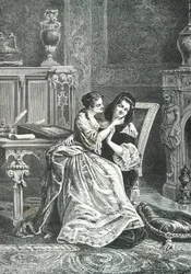 Marie Adelaide de Savoie ja Mamde de Maintenon (kaiverrus) (kaiverrus)