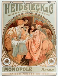 Mainosjuliste Heidsieck and Co. -yhtiölle, Charles Heidsieckin samppanjatalo, 1901 - mitat 49 x