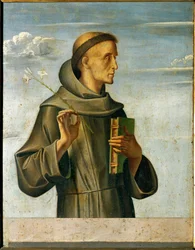 Pyhä Antonius Padovan (tempera puulle)
