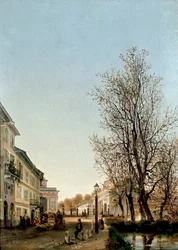 Näkymä Porta Venezian alueelle, Milano (maalaus, n. 1850)