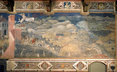 Hyvän hallinnon vaikutukset maaseudulla, freskosarja "Hyvän ja huonon hallinnon allegoria", 1338-1339