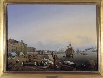 Bordeaux, tullin satamat, Louis Garneray, sd. noin 1820, öljy kankaalle, H. 0,330; L. 0,460. CCIP Coll.