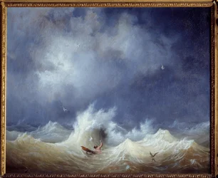 Haaksirikko Ambroise Louis Garneray (1783-1857) maalaus 1800-luvulta Brest, Musee des Beaux Arts