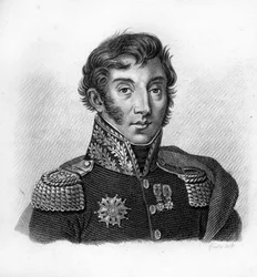 Kreivi Jean Maximilien Lamarque (1770-1832), ranskalainen kenraali ja poliitikko, teoksessa "Ranskalaisten kenraalien muotokuvia Ranskan voittojen ja valloitusten jälkeen". Ambroise Tardieun kaivertama vuonna 1818. Stella-kokoelma.