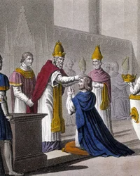 Johannes VIII vihkii Ludvig II:n toisen kerran Troyes
