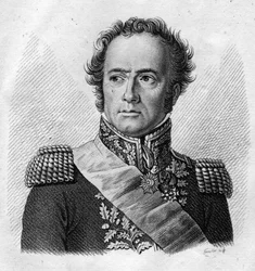 Maximilien Sébastien Foy.Ranskalainen kenraali ja poliitikko (1775-1825) - teoksessa ”Muotokuvia ranskalaisista kenraaleista ranskalaisten voittojen ja valloitusten jälkeen”. Kaiverrus Ambroise Tardieu 1818. Stella Collection.