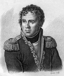 Muotokuva Joseph Secret Pascal Vallonguesta, prikaatin kenraalista (1763-1806) - "Ranskalaisten kenraalien muotokuvia ranskalaisten voittojen ja valloitusten jälkeen". Ambroise Tardieun hauta 1818. Stella Collection.