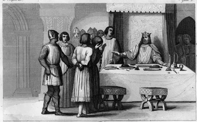 Robert II, hurskas (n. 970-1031) vapauttaa salaliittolaisia - Robert II sanoi "The Pious"" (n. 972-1031), Kapetian dynastia - Tietäen, että 2 salaliittolaista oli tuomittu kuolemaan, hän teki heistä kommunikoivampia, kohtele kauniisti ja tee sitten vapaute