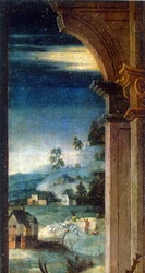Syntymä (öljy puulle) 1550