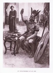 Jalkaväki majatalossa, kuva Roomalaisesta sotilasta, 1928