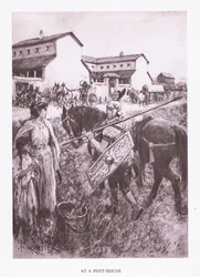 Postitalossa, kuvitus teoksesta The Roman Soldier, 1928