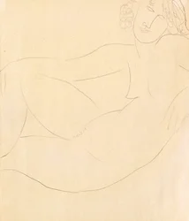 Alaston nainen nojaten, 1918