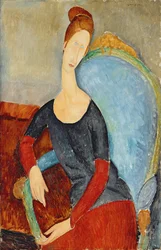 Madame Hébuterne sinisessä tuolissa, 1918