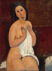 Istuva alaston paidassa, 1917.