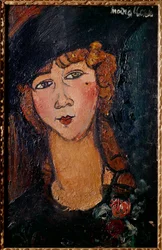Muotokuva Lolottesta Amedeo Modiglianin (1884-1920) maalaus 1917 su. 0,35x0,55 m Pariisi, kansallisen nykytaiteen museo