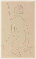 Istuva alaston