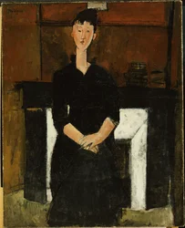 Nainen takan ääressä, 1915