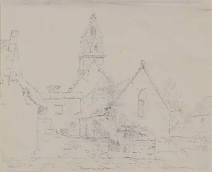Raunioitu kirkko, n. 1803 (lyijykynä)