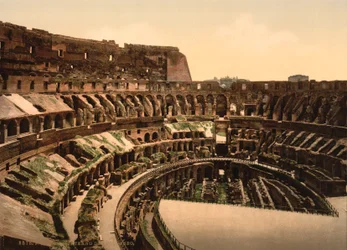 Colosseumin sisustus, Rooma, n. 1890-1900 (fotomekaaninen printti)
