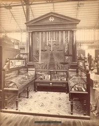 Kuffel & Essers -näyttely, päärakennus, Centennial International -näyttely, Philadelphia, 1876 (albumiprintti)