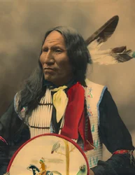 Muotokuva Oglala Sioux -päällikkö iskee nenällä