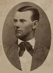 Muotokuva lainsuojattomasta Jesse Jamesista (1847-1882), (kabinettikuva)
