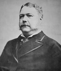 Presidentti Chester A. Arthur (1829-86) (valkovalkoinen)