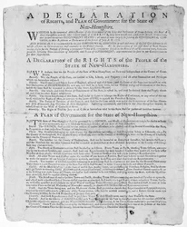New Hampshiren osavaltion oikeuksien julistus ja hallitussuunnitelma, 1779 (tulostus)
