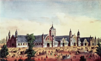 Agricultural Hall, Grand United States Centennial Exhibition, Fairmount Park, Philadelphia, pubi. Currier und Ives, 1876