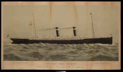 American Line St Louis and St Paul Red Star Line International Navigation Company (kromolitografia) (kromolitografia)