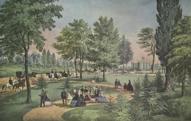 Central Park, The Drive, Currier & Ives, pubi. 1862
