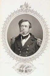 Kommodore Andrew Hull Foote, "The History of the United States", osa. II, Charles Mackay, kaivertanut G. Stodart valokuvasta