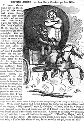 Driving Ahead, eli kuinka Davy Crockett saa vaimonsa, Crockettin almanakista vuodelle 1856, julkaistu, New York, 1855