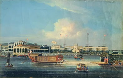Kantonin tehtaat satamasta Kiinasta, 1850