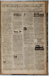 New York Journal and Patriot Registerin etusivu, 21. elokuuta 1793