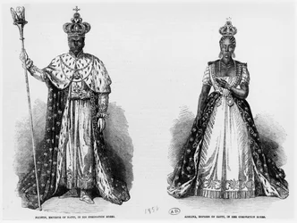 Kenraali Faustin Soulouque (noin 1785-1867) Haitin keisarina ja Adelina Haitin keisarinnana, 1856