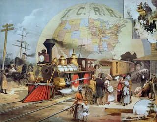 Illinois Central Railroad, n.1886 (värilitografia).