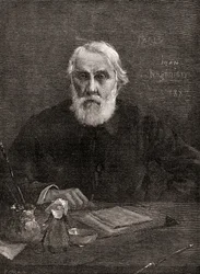 Ivan Sergejevitš Turgenev, The Century Illustrated Monthly Magazine -lehdestä, julkaistu 1884 (puukaiverrus)