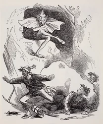 Koboldit, Thomas Keightleyn (1789-1872) teoksesta Maailman opas maahisiin, keijuihin, haltioihin ja muihin pikkuolentoihin, julkaistu 1880