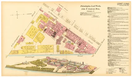 Philadelphia Lead Worksin kartta, 1889