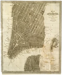 New Yorkin kaupungin kartta [Manhattanilla pohjoiseen 36th Streetiin asti]