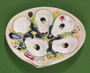 Osterilevy, valmistaja Union Porcelain Works, Greenpoint, New York, n. 1880 (posliini)
